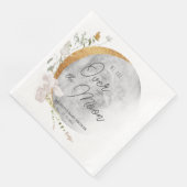Serviette En Papier Au-dessus de la lune fleurie boho genre neutre (Coin)