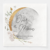 Serviette En Papier Au-dessus de la lune fleurie boho genre neutre (Devant)