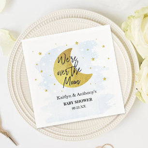 Serviette En Papier Au-Dessus De La Lune Garçons Baby shower serviet