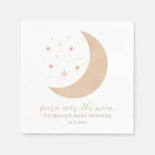 Serviette En Papier Au-dessus du Baby shower de la fille rose lune