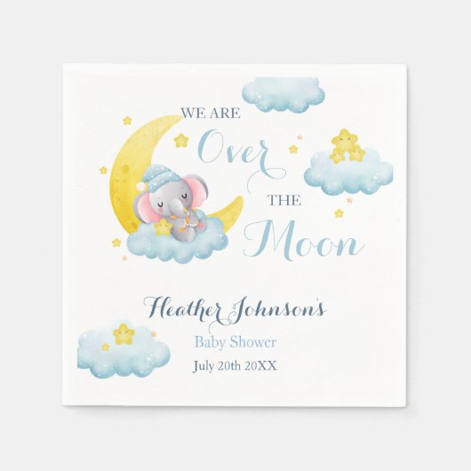 Serviette En Papier Au-Dessus Du Baby shower Des Enfants Eléphants De  (Devant)