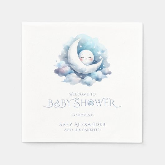 Serviette En Papier Au-Dessus Du Baby shower Lune (Devant)