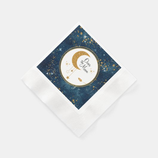Serviette En Papier Au-Dessus Du Baby shower Spatial Lune (Coin)