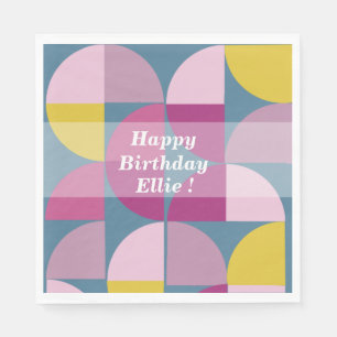 Serviette En Papier au milieu du siècle doux psychédélique couleur ros