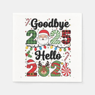 Serviette En Papier Au revoir 2025 Bonjour 2026 Résolution de Nouvel A