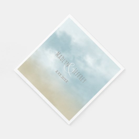 Serviette En Papier Au surf océanique de la plage mariage (Coin)