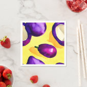 Serviette En Papier Aubergine - Napkin (En situation)