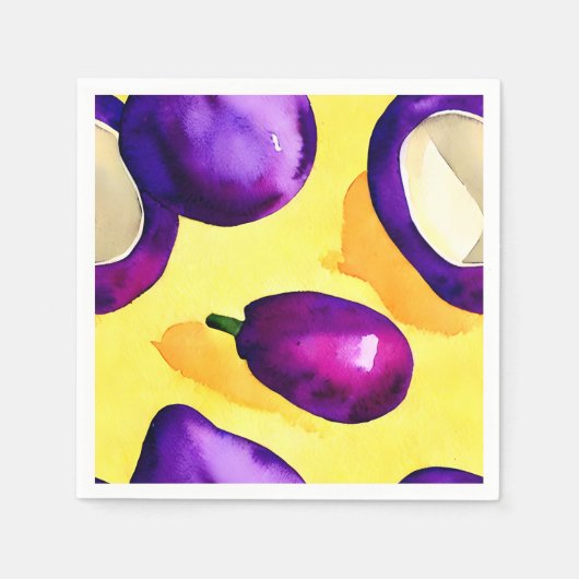 Serviette En Papier Aubergine - Napkin (Devant)