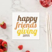 Serviette En Papier Audacieuse typographie Happy Friendsgiving automne (En situation)