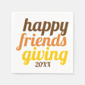 Serviette En Papier Audacieuse typographie Happy Friendsgiving automne (Devant)