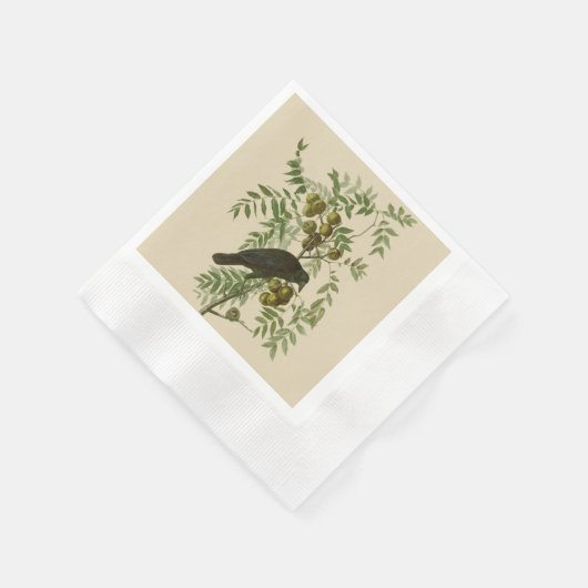 Serviette En Papier Audubon American Crow Black Bird (Coin)