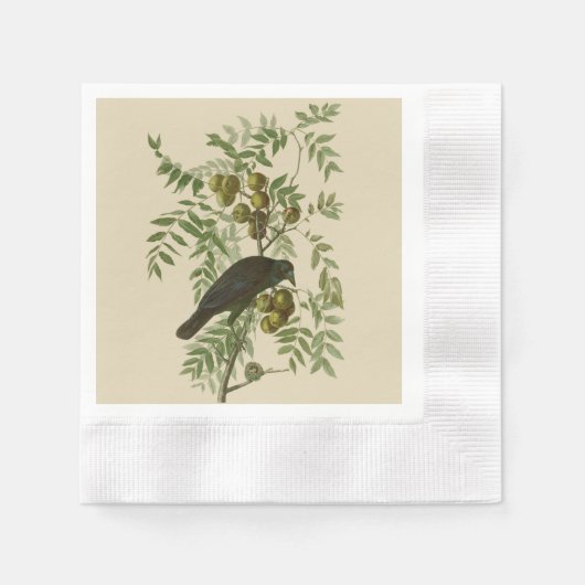 Serviette En Papier Audubon American Crow Black Bird (Devant)