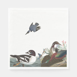 Serviette En Papier Audubon Collage Oiseaux Livre de la faune