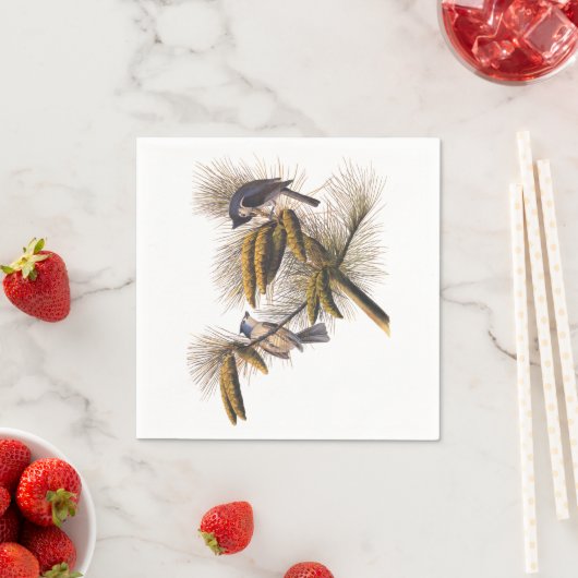 Serviette En Papier Audubon Crested Titmouse Cocktail Napkins (En situation)