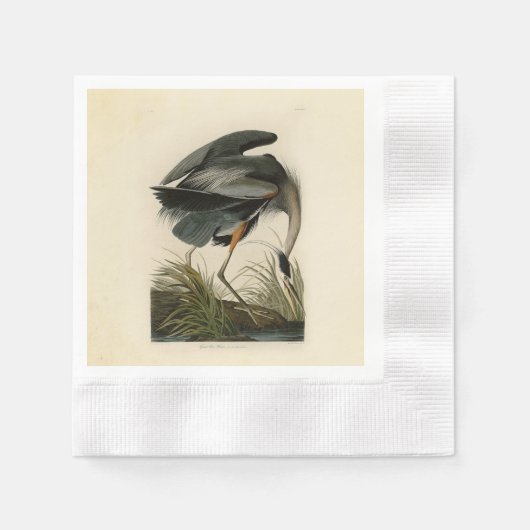 Serviette En Papier Audubon Great Blue Heron Marsh Bird (Devant)