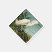 Serviette En Papier Audubon Héron de neige Oiseaux d'aigrettes blanche (Coin)