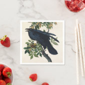 Serviette En Papier Audubon Raven Bird Classic Peinture (En situation)