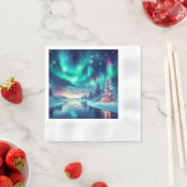 Serviette En Papier aurora borealis/Noël/hiver (En situation)