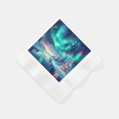 Serviette En Papier aurora borealis/Noël/hiver (Coin)