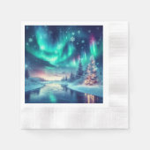 Serviette En Papier aurora borealis/Noël/hiver (Devant)