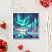 Serviette En Papier aurora borealis/Noël/hiver (En situation)