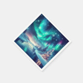 Serviette En Papier aurora borealis/Noël/hiver (Coin)