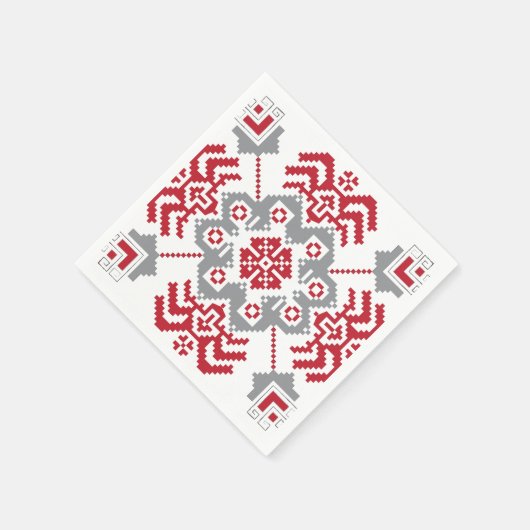 Serviette En Papier Auseklis letton Médaillon géométrique d'art popula (Coin)