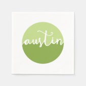 Serviette En Papier Austin, Texas | Cercle Ombre Vert (Devant)