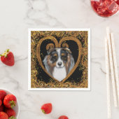Serviette En Papier Australian Shepherd   (En situation)