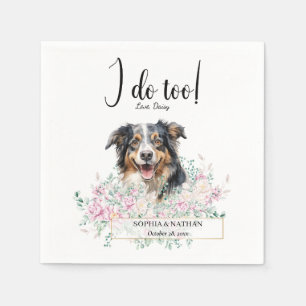 Serviette En Papier Australian Shepherd Chien Mariage Cocktail Serviet