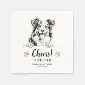 Serviette En Papier Australian Shepherd Dessin Cheval Personnalisé (Devant)
