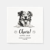 Serviette En Papier Australian Shepherd Dessin Cheval Personnalisé (Devant)