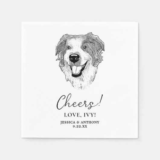 Serviette En Papier Australian Shepherd Dog Personnalisé (Devant)