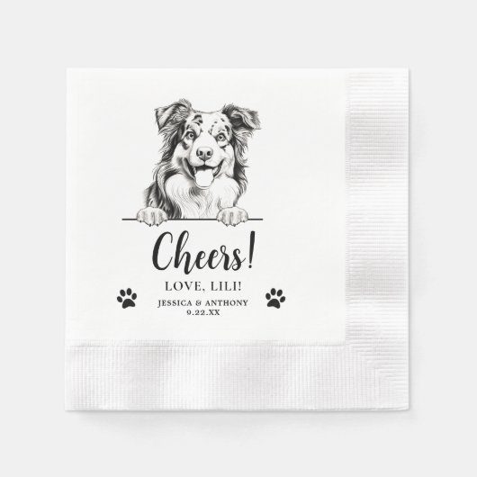Serviette En Papier Australian Shepherd Dog Personnalisé (Devant)