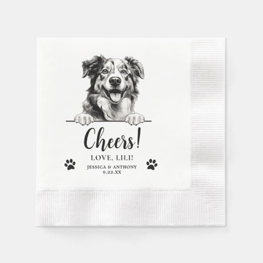 Serviette En Papier Australian Shepherd Dog Personnalisé (Devant)