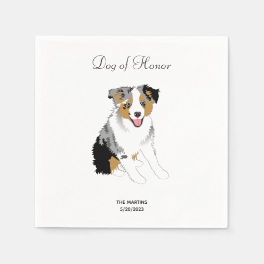 Serviette En Papier Australian Shepherd Mariage Cocktail serviettes (Devant)