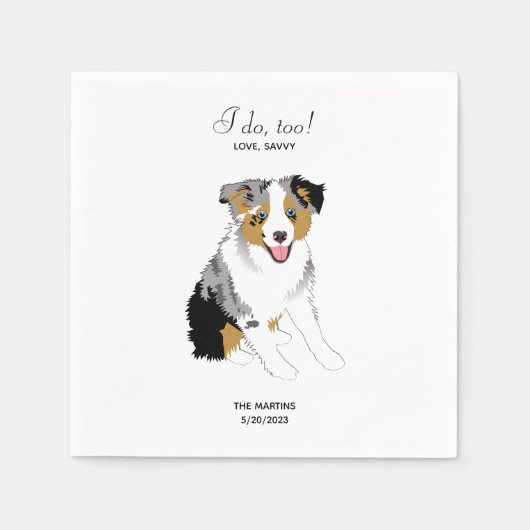 Serviette En Papier Australian Shepherd Mariage Cocktail serviettes (Devant)
