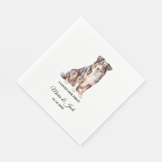Serviette En Papier Australian Shepherd Pet Cocktail Mariage (Coin)