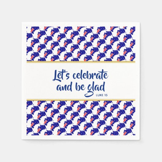 Serviette En Papier AUSTRALIE Christian Custom Celebration Party Paper (Devant)