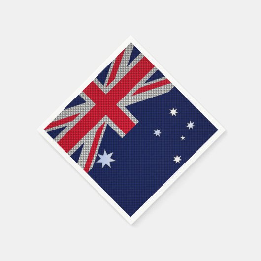 Serviette En Papier Australie Design en fibre de carbone Style Chrome (Coin)
