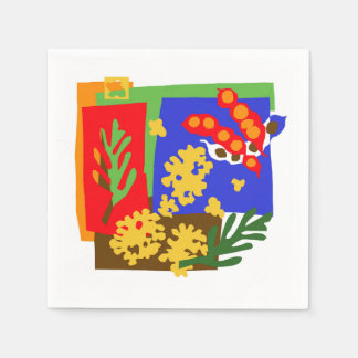 Serviette En Papier Australie - Golden WATTLE & graines pots