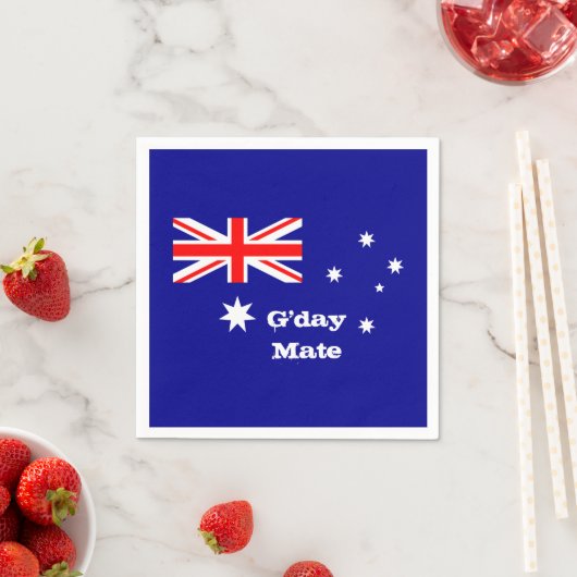 Serviette En Papier Australie, Salut mec & Drapeau australien / fête (En situation)