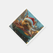Serviette En Papier Australie Terrier Dog Roller Dessous de verre Noël (Coin)