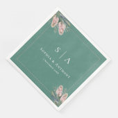 Serviette En Papier Australie turquoise Verdure Mariage serviettes (Coin)