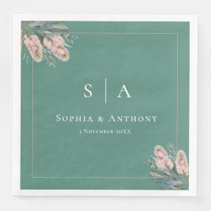 Serviette En Papier Australie turquoise Verdure Mariage serviettes