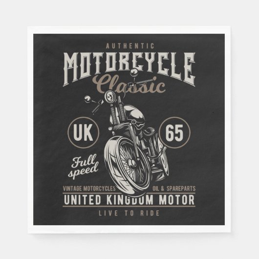 Serviette En Papier Authentique Motorcycle Classic (Devant)