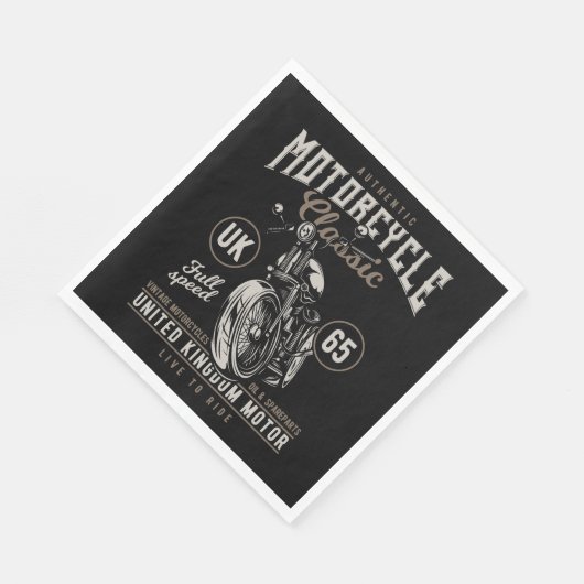 Serviette En Papier Authentique Motorcycle Classic (Coin)
