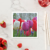 Serviette En Papier Autocollant de beauté tulipes colorées (En situation)