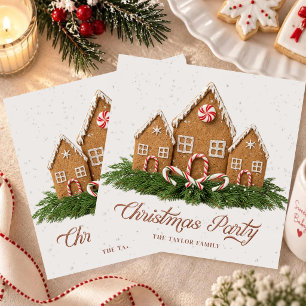 Serviette En Papier Autocollant de fête de Noël   Maison en pain d'épi