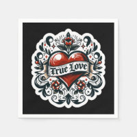 Autocollant de tatouage de cœur d'amour véritable